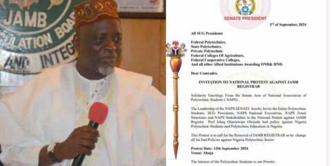 Nigerian Polytechnic Students Protest JAMB Registrar