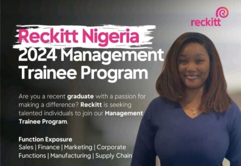 Reckitt Nigeria 2024 Management Trainee Program