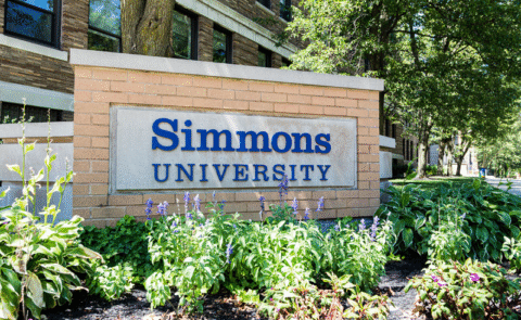 simmons university brick sign