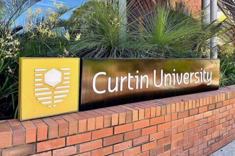 curtin university logo on campus feature