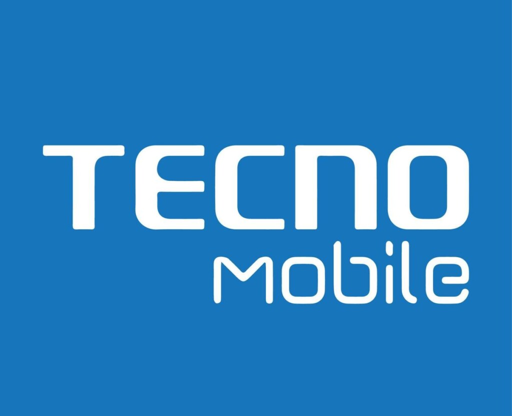 tecno brand logo phone symbol white design chinese mobile illustration with blue background free vector